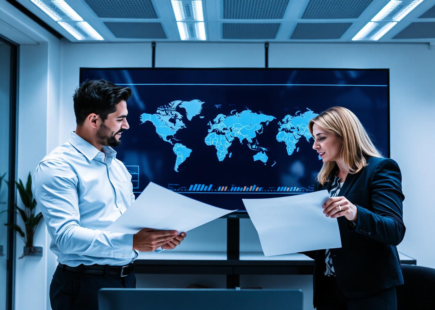 Equipe SVSLOG analisando operações internacionais